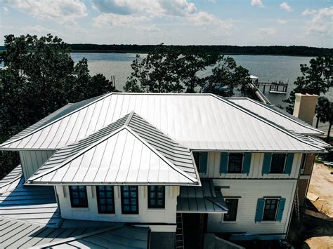 metal roof white house|residential white metal roof.